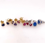 Sapphire-and-ruby-stud-earrings